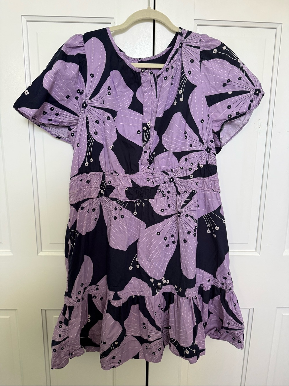 Anthropologie Lavender Floral Tiered Dress